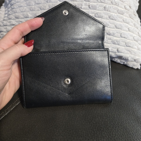 Saint Laurent Heart Flap Card Holder Wallet Black - Picture 7 of 8